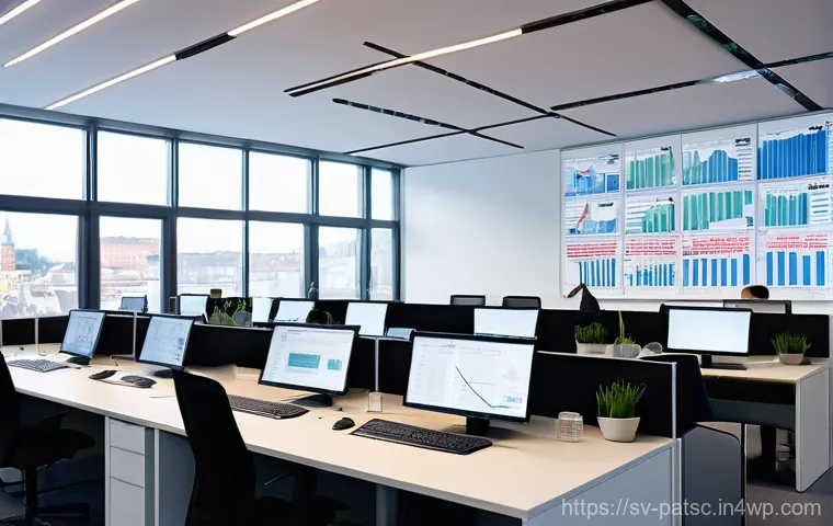 AI 데이터 라벨링의 글로벌 시장 분석 - **Prompt 1: The Foundation of AI - Meticulous Data Labeling**
    "A clean, brightly lit, modern off...