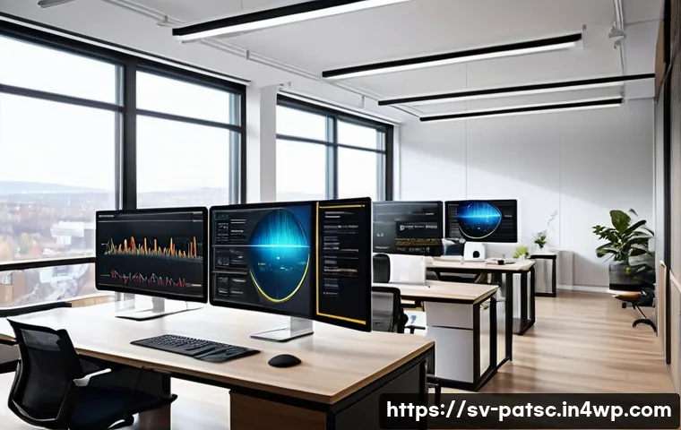 데이터 라벨링의 중요성 이해하기 - A modern Scandinavian data science office environment with diverse professionals collaborating on da...
