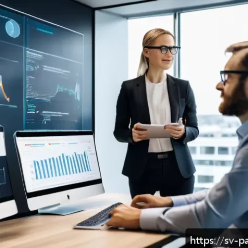Home 13 데이터 라벨링의 법적 제도적 측면 - A professional corporate office scene showcasing a diverse team of Swedish data scientists and legal...